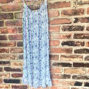 Elegant Blue Patterned Women's Dress